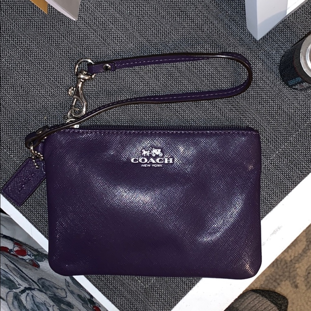 Purple Coach Wristlet